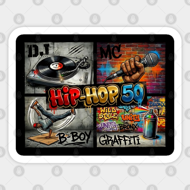 Hip-Hop 50 – The Four Elements Anniversary Tribute Sticker by UrbanLifeApparel
